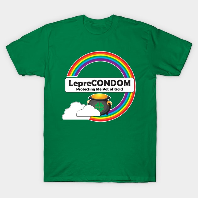 LepreCONDOM | Protecting Me Pot of Gold T-Shirt by Mr Art Sale